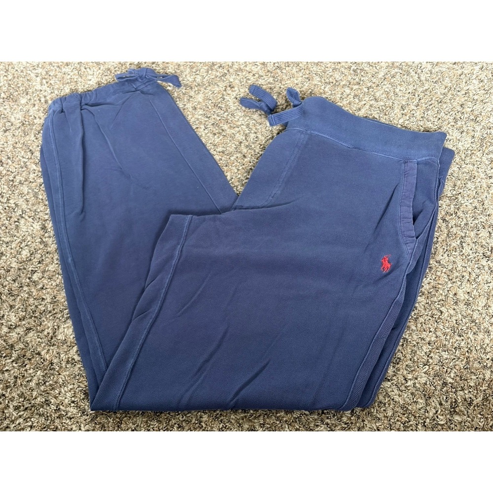 Polo Ralph Lauren Men's Waffle Knit Terry Cloth Lounge Pants Size Large Blue